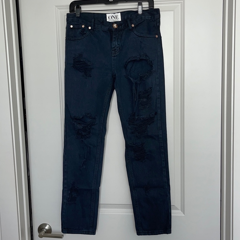 One Teaspoon Navy Blue Awesome Baggies